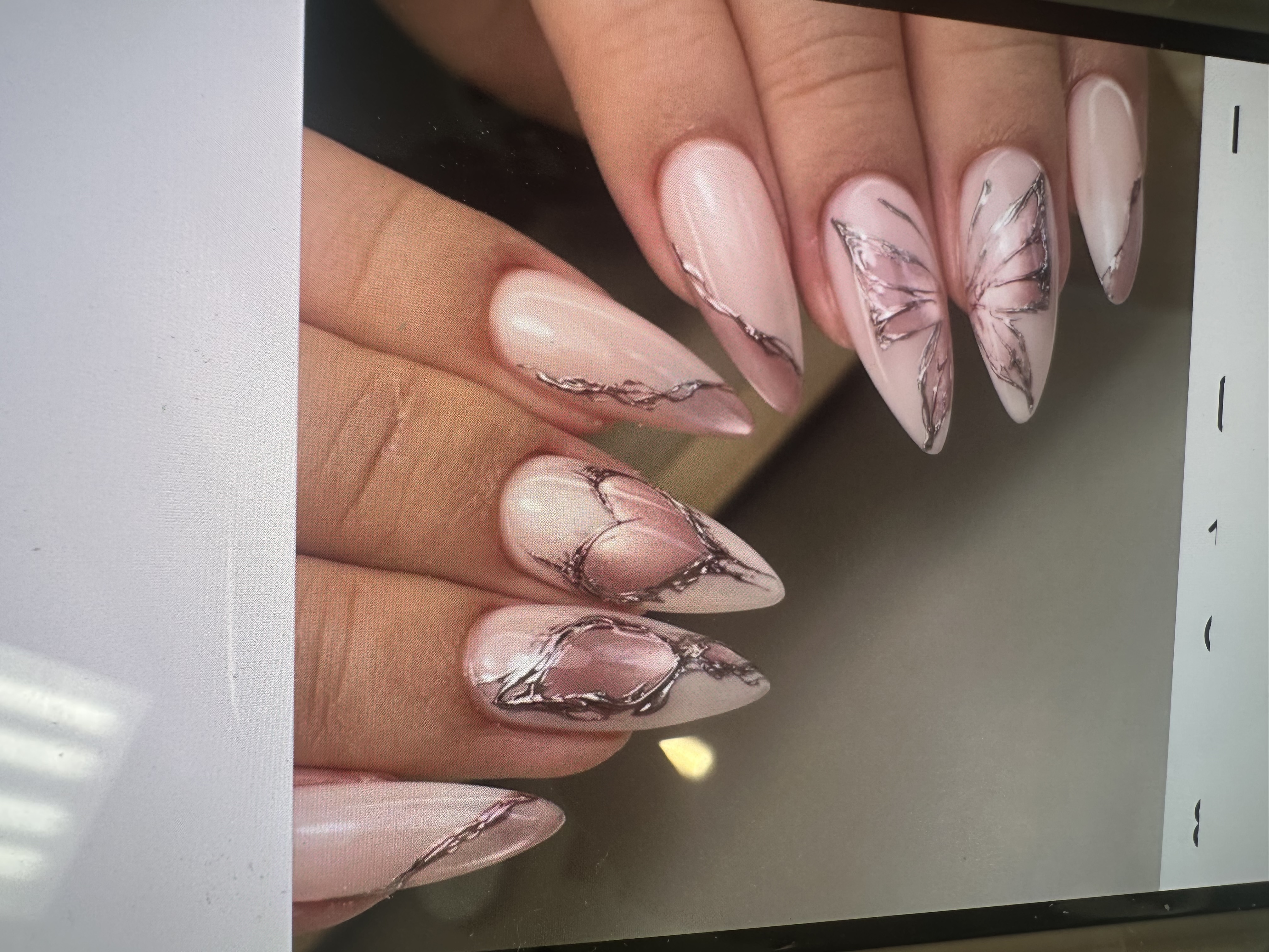 Royal blue French tip coffin gel-x nails ColorLab Nail Studio Koreatown Los Angeles