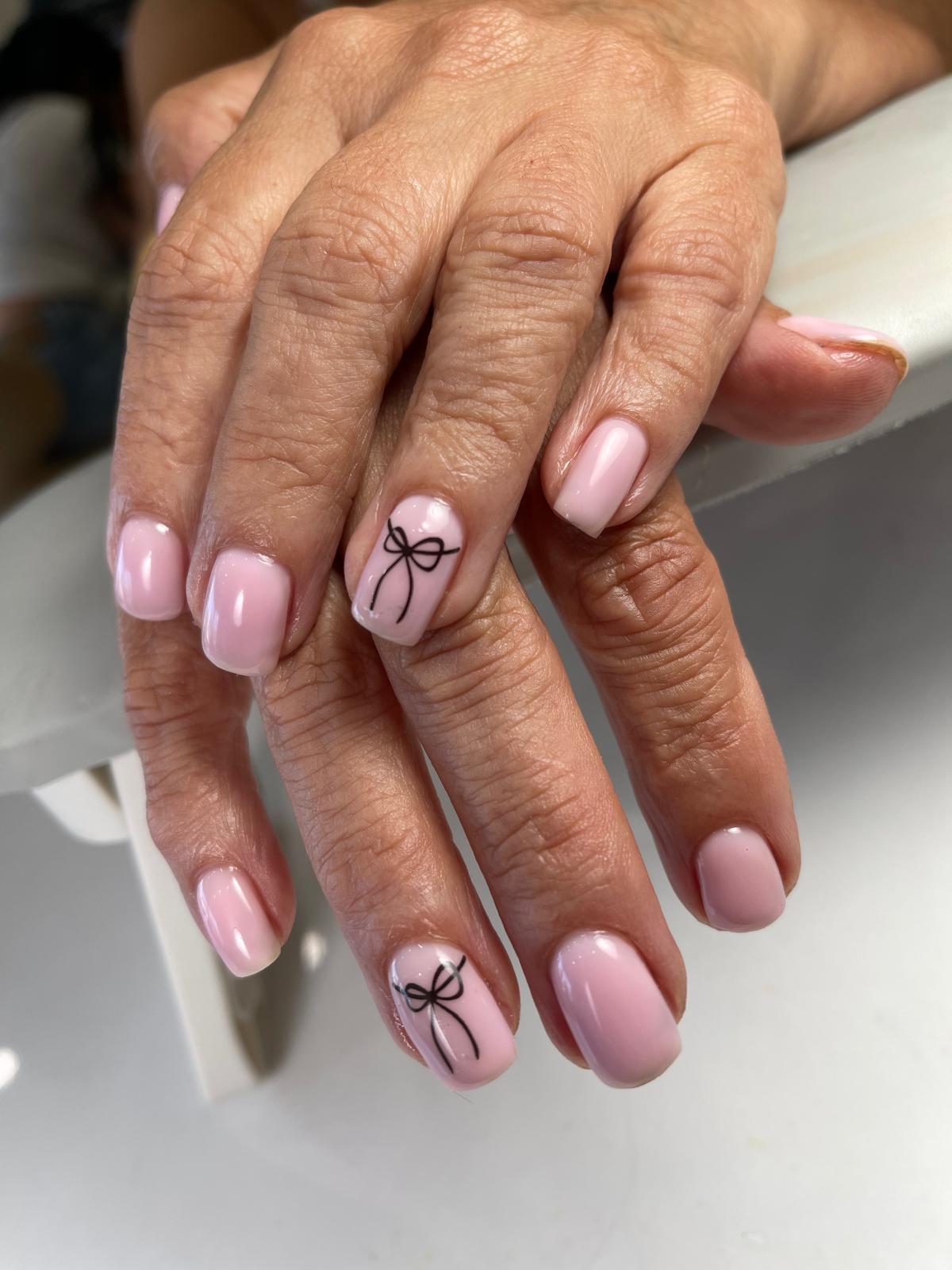 Soft pink almond gel manicure natural nails ColorLab Nail Studio Los Angeles